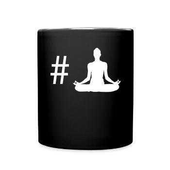 Hashtag - Yoga - - Tasse einfarbig - Schwarz - Vorne