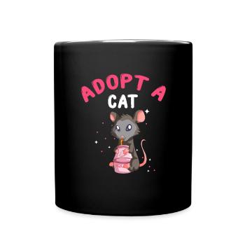 Opossum Design for raccoon fans and marsupial - Full Colour Mug - black - Front
