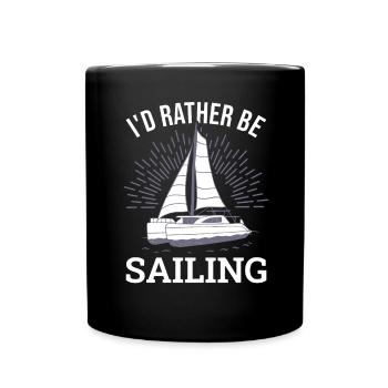 Catamaran captain I would rather sail catamaran - Full Colour Mug - black - Front