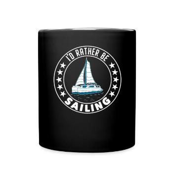 Catamaran captain I would rather sail catamaran - Full Colour Mug - black - Front