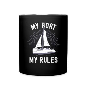 Catamaran Sailor My Boat My Rules - Full Colour Mug - black - Front