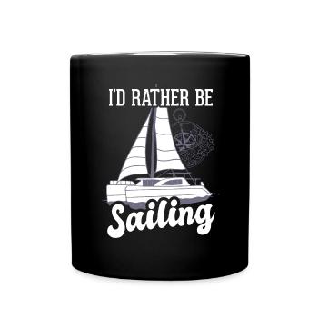 Catamaran captain I would rather sail catamaran - Full Colour Mug - black - Front