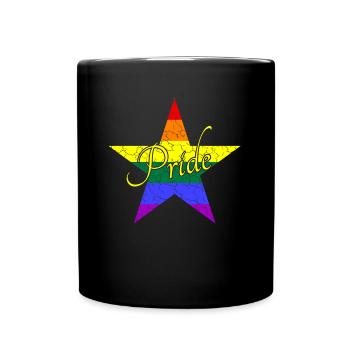 LGBTQ pride star - Tasse einfarbig - Schwarz - Vorne