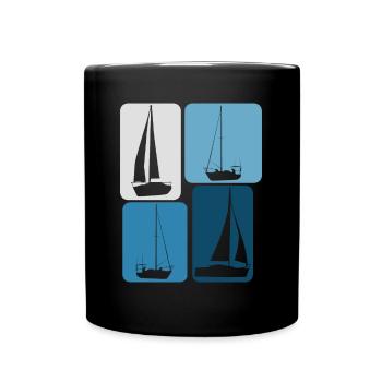 Sailing Boats Sailboat - Full Colour Mug - black - Front
