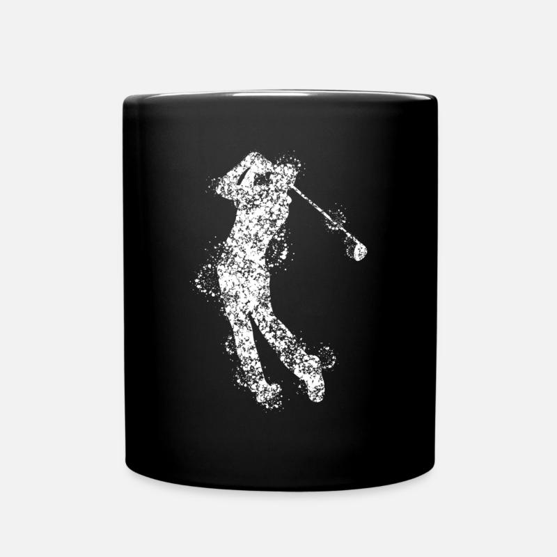 Golf Abschlag Golfspieler Golfer - Tasse einfarbig - Schwarz