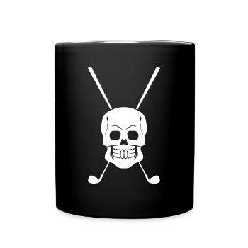 Golf Skull Golf Club Golfer - Full Colour Mug - black - Front