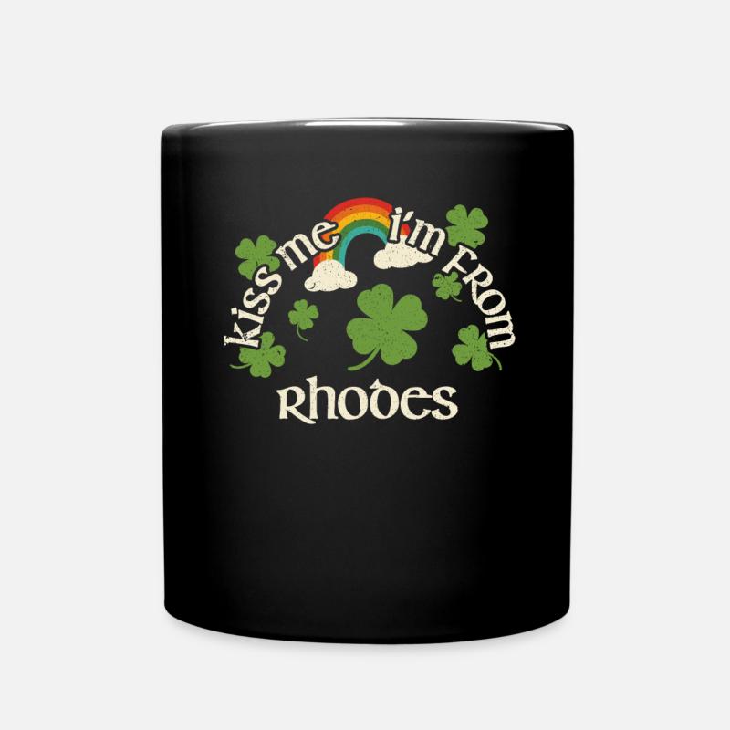 Küss mich - St. Patricks Day Rhodes - Tasse einfarbig - Schwarz