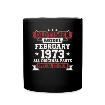 50th birthday February Born 1973 Gift - Full Colour Mug - black - Front