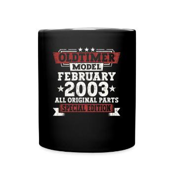 20e anniversaire Février Né 2003 cadeau - Mug uni - noir - Devant