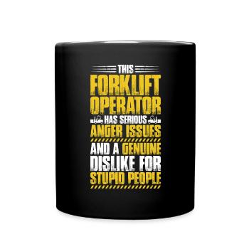 Staplerfahrer Gabelstaplerfahrer Forklift Operator - Tasse einfarbig - Schwarz - Vorne