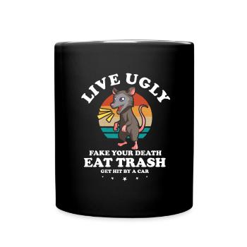 Opossum Design for raccoon fans and marsupial - Full Colour Mug - black - Front