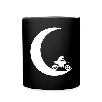 Mondsichel - Kerl Motorrad - - Tasse einfarbig - Schwarz - Vorne