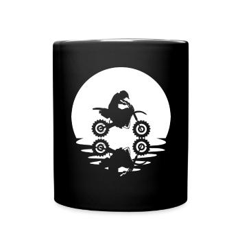 Kreis und Spiegelung - Kerl Motorrad - - Tasse einfarbig - Schwarz - Vorne