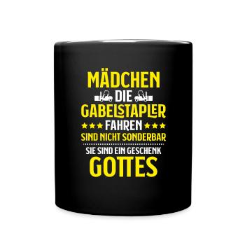 Staplerfahrer Gabelstaplerfahrer Forklift Operator - Tasse einfarbig - Schwarz - Vorne