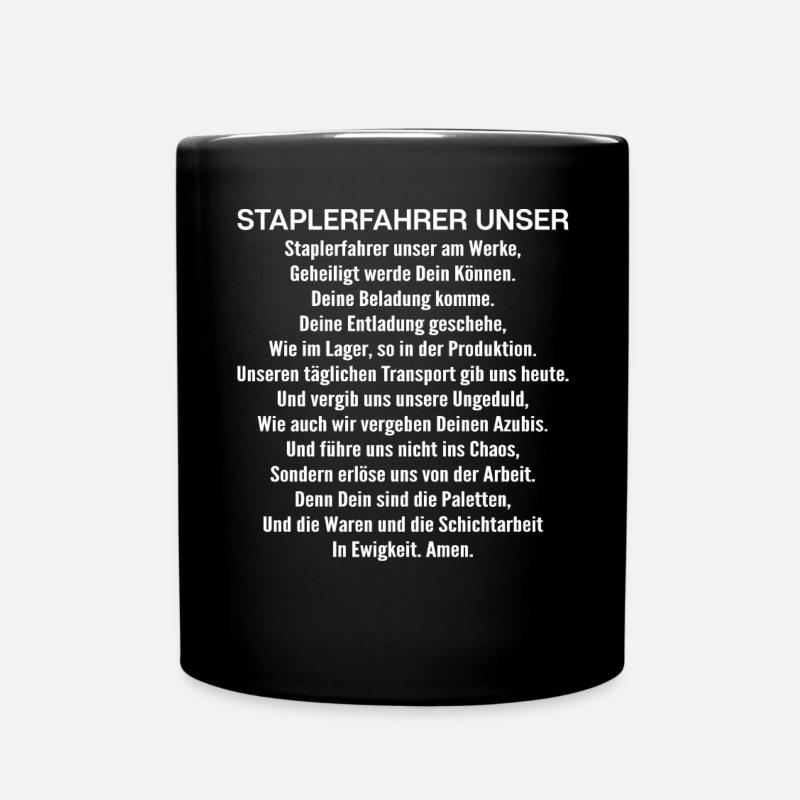 Staplerfahrer Gabelstaplerfahrer Forklift Operator - Tasse einfarbig - Schwarz