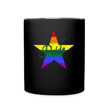 LGBTQ Pride Stern - Tasse einfarbig - Schwarz - Vorne
