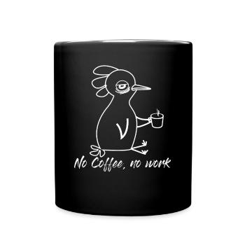 Kaffee Morgenmuffel Müde Kaffetrinker - Tasse einfarbig - Schwarz - Vorne