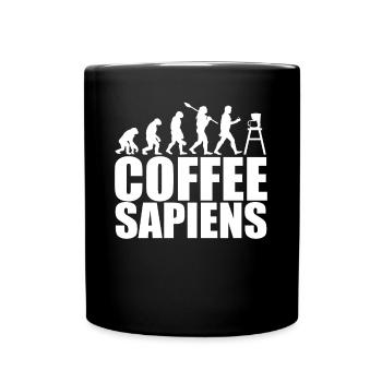 Coffee Sapiens - Tasse einfarbig - Schwarz - Vorne