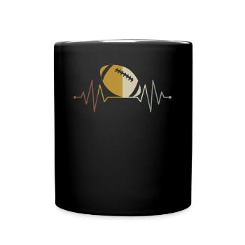 Rugby Rugby Ball Retro American Football - Full Colour Mug - black - Front