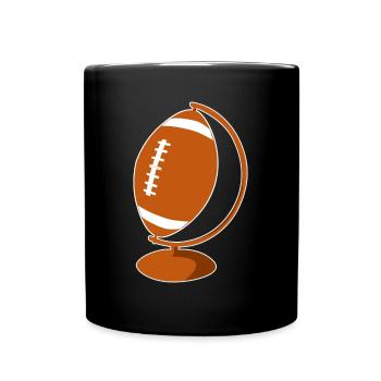 Rugby American Football Rugby Ball - Full Colour Mug - black - Front