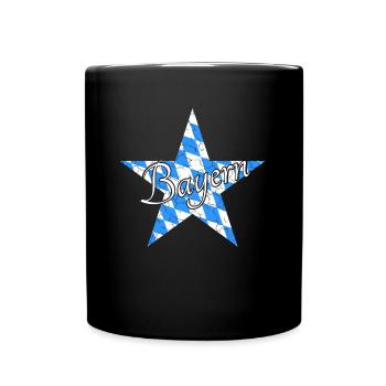 Bayern Stern Vintage - Tasse einfarbig - Schwarz - Vorne