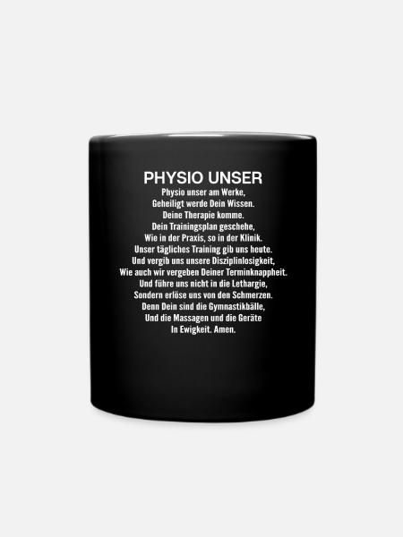 Physiotherapie Physiotherapeut Physical Therapist - Tasse einfarbig - Schwarz