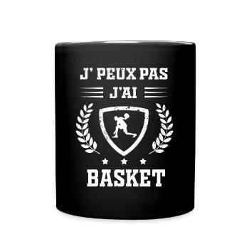 Je peux pas j'ai basket humour - Mug uni - noir - Devant