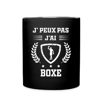Je peux pas j'ai boxe homme humour - Mug uni - noir - Devant