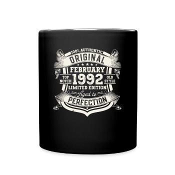 Février né 1992 31ème anniversaire cadeau homme - Mug uni - noir - Devant