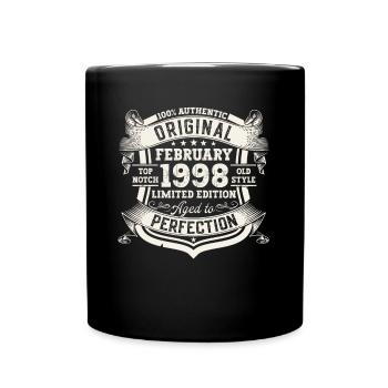 Février né 1998 25e anniversaire cadeau homme - Mug uni - noir - Devant