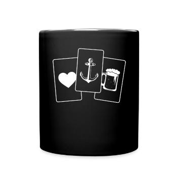 Heart - Beer - Anchor - - Full Colour Mug - black - Front