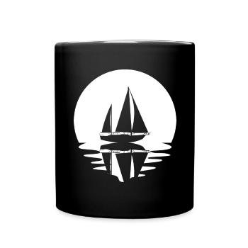 Kreis und Spiegelung - Segeln - - Tasse einfarbig - Schwarz - Vorne