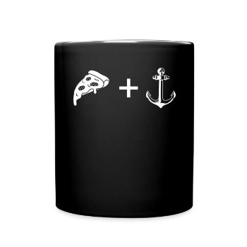 Pizza - Anker - - Full Colour Mug - black - Front