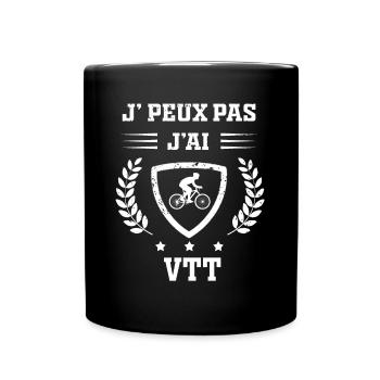 Je peux pas j'ai VTT humour - Mug uni - noir - Devant