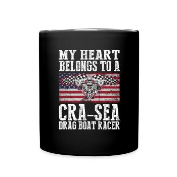 Drag Boot Design für Rennbootfahrer - Tasse einfarbig - Schwarz - Vorne
