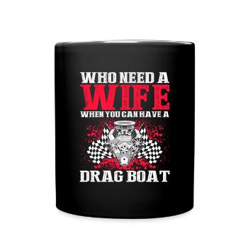 Drag boat design for racing boaters - Full Colour Mug - black - Front