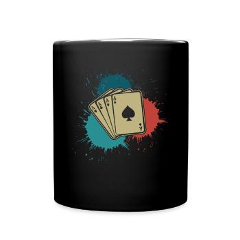 Poker Poker Cards Retro Poker Player - Mug uni - noir - Devant