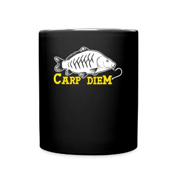 Angler Carp Diem Karpfen Angel Fischer - Full Colour Mug - black - Front