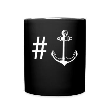 Hashtag - Anker - - Tasse einfarbig - Schwarz - Vorne
