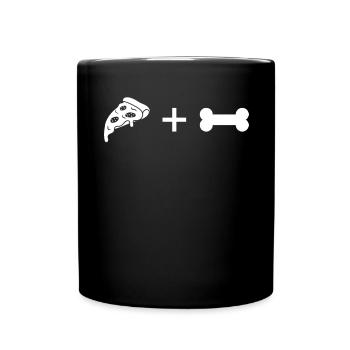 Pizza - Hundeknochen - - Tasse einfarbig - Schwarz - Vorne
