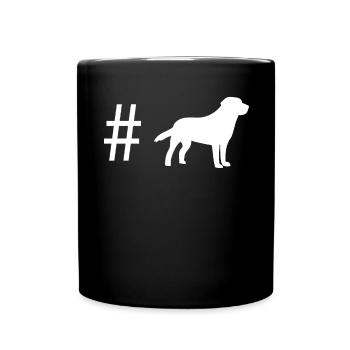 Hashtag - Hund - - Tasse einfarbig - Schwarz - Vorne