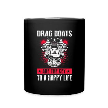 Speedboat Racing Design for Racing Boaters - Full Colour Mug - black - Front