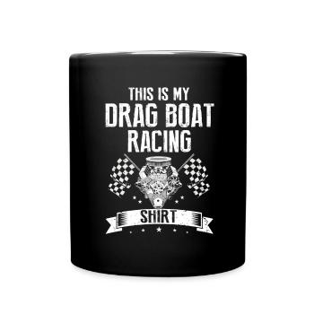 Racing boat design for drag boat racing - Full Colour Mug - black - Front