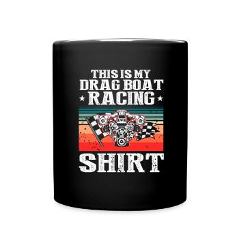 Drag boat design for racing boaters - Full Colour Mug - black - Front