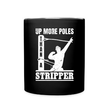 Power Lineman Power Line Electrician - Full Colour Mug - black - Front