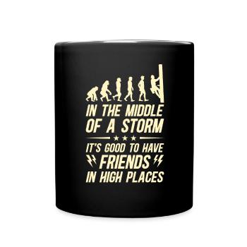 Power Lineman Power Line Electrician - Full Colour Mug - black - Front