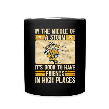 Power Lineman Power Line Electrician - Full Colour Mug - black - Front