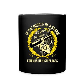Power Lineman Power Line Electrician - Full Colour Mug - black - Front