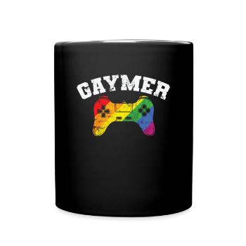 Gamer Controller Gaymer LGBT Pride - Full Colour Mug - black - Front