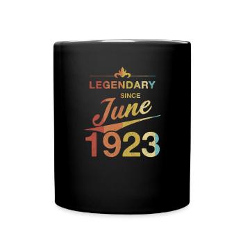 100. Geburtstag Legendär Juni 1923 Jahrgang 23 - Tasse einfarbig - Schwarz - Vorne